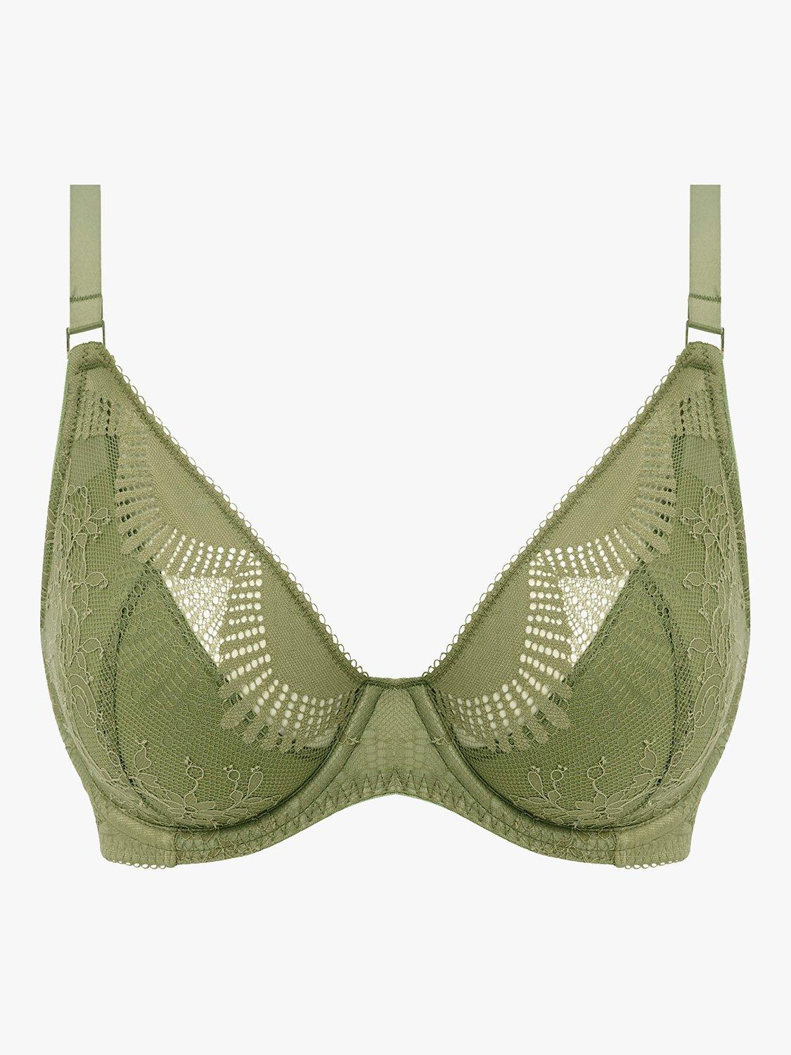 Wacoal Sensu Lace Underwire Plunge Bra, Silk Green, 32D