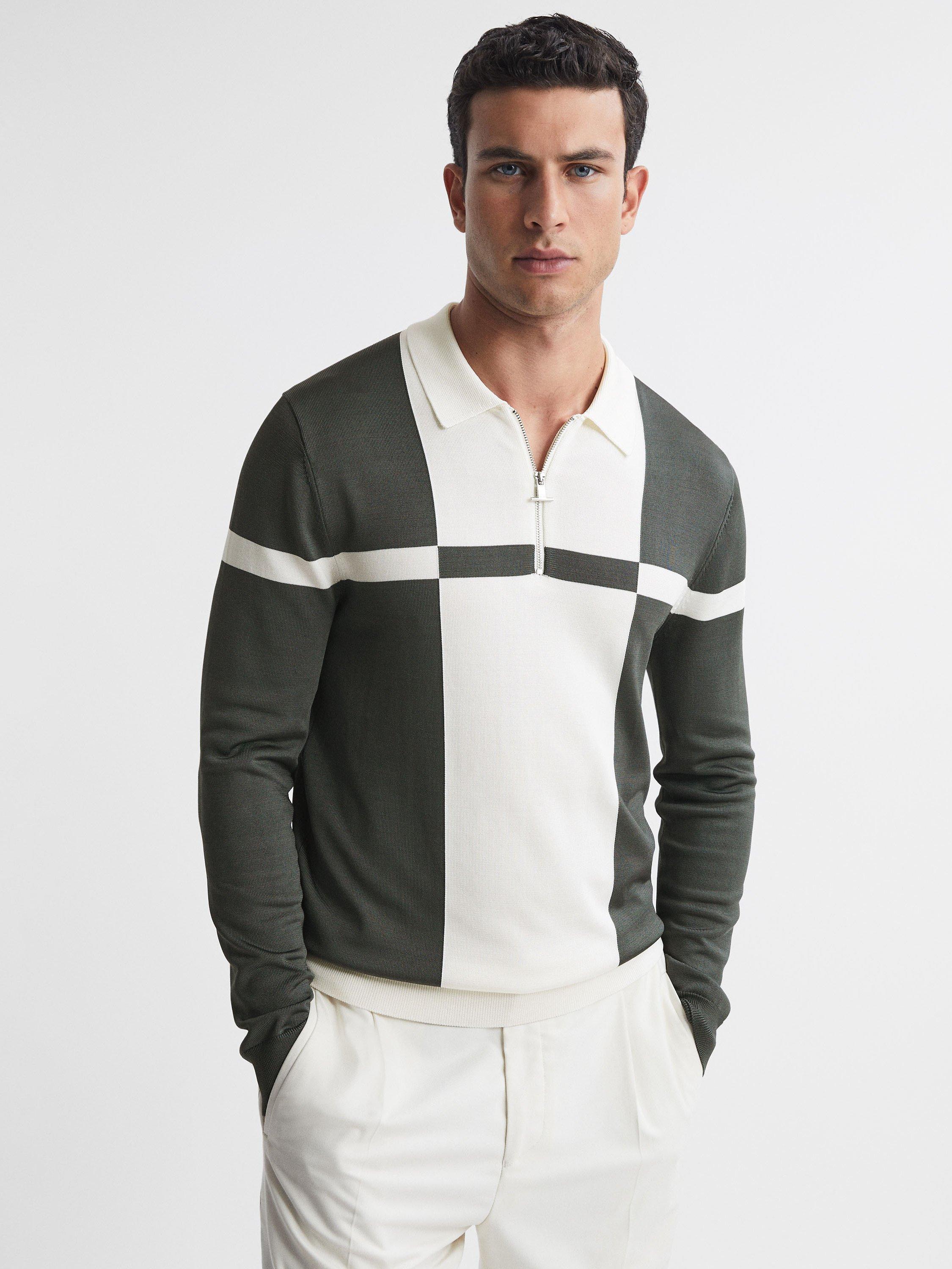 Reiss Langland Half Zip Long Sleeve Polo Top