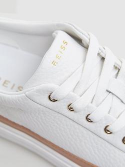 Reiss Leanne Low Top Leather Trainers - view 2, Camel/White