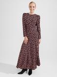 Hobbs Yvonne Long Sleeve Maxi Dress, Black/Multi