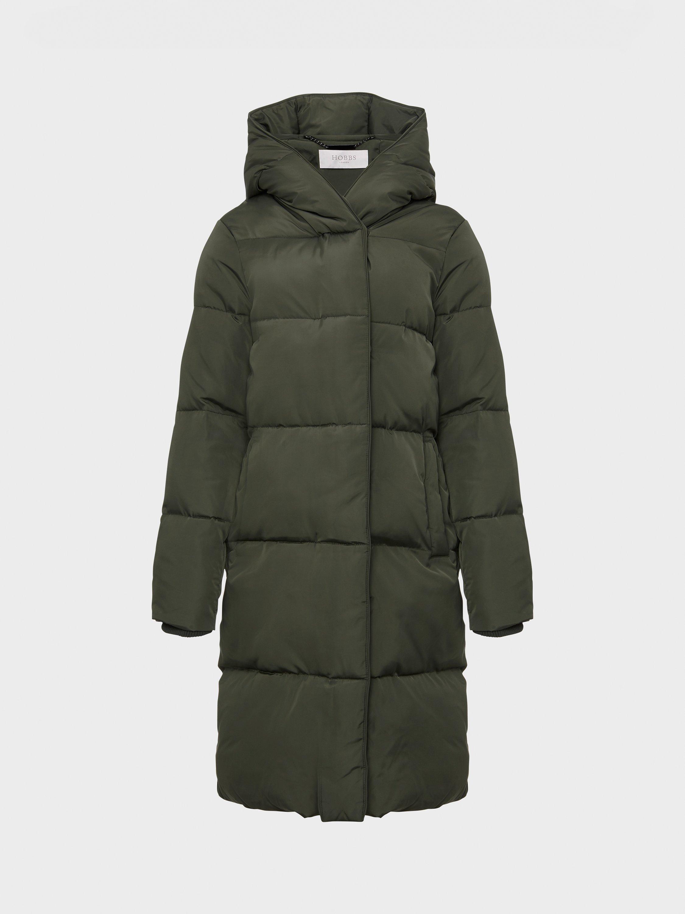 Product image 7 of 7, which shows Hobbs Darla Padded Hooded Coat, Green, 10