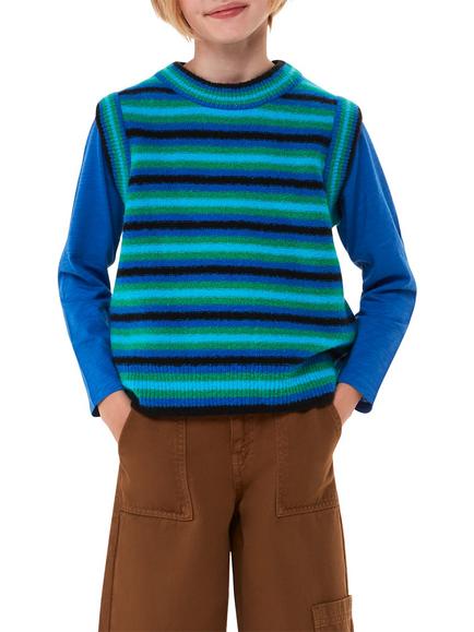Whistles Kids' Leila Wool Blend Knit Stripe Tank Top, Multi, Multi