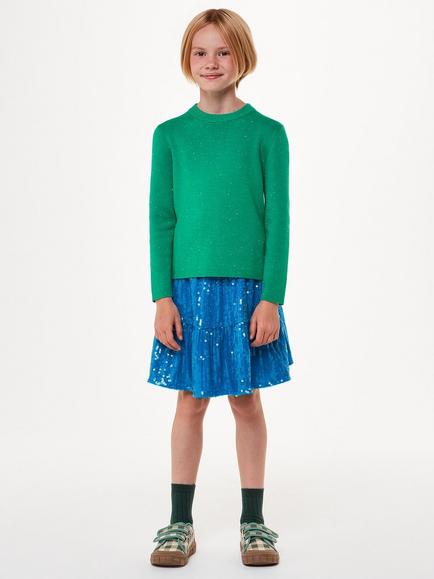 Whistles Kids' Annie Sparkle Knit Jumper, Green, Green