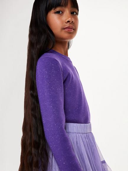 Whistles Kids' Annie Sparkle Knit Jumper, Purple, Purple
