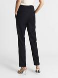 Reiss Petite Haisley Wool Blend Tapered Trousers, Navy