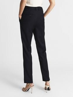 Reiss Petite Haisley Wool Blend Tapered Trousers - view 2, Navy