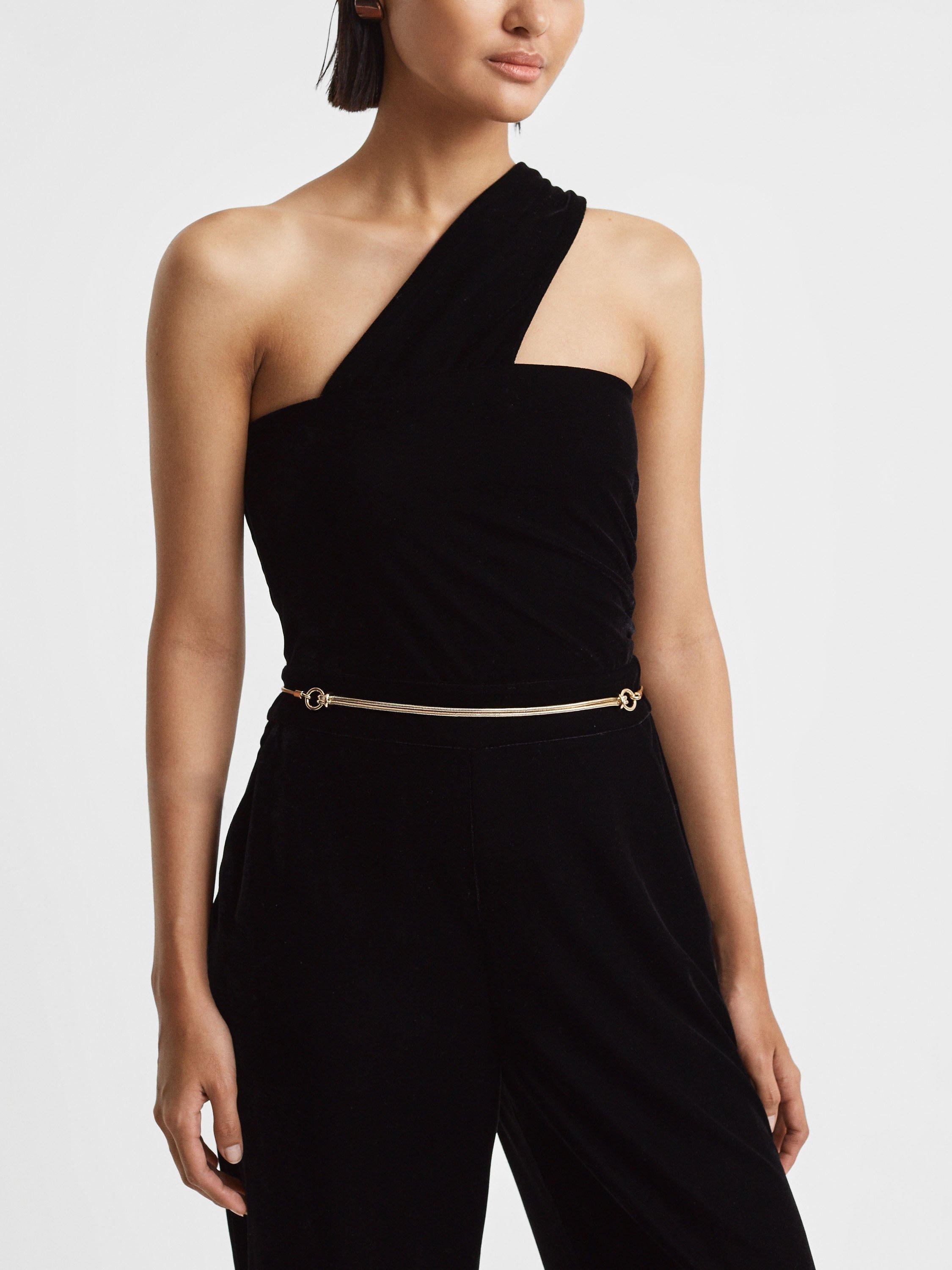 Reiss Isobel Snake Chain Belt, Gold