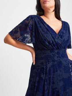 Scarlett & Jo Isabelle Velvet Flock Maxi Dress - view 2, Dark Navy