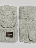 Superdry Cable Knit Gloves, Ice Grey Fleck