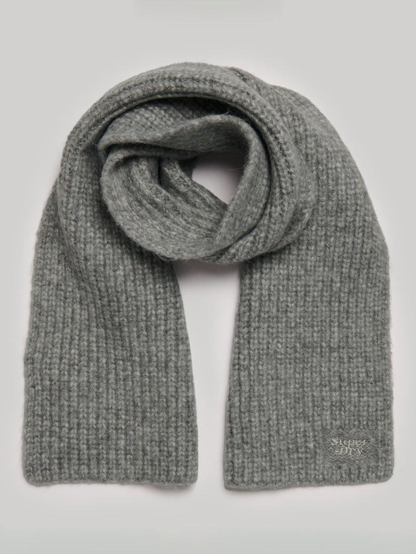 Superdry Ribbed Knit Wool Blend Scarf