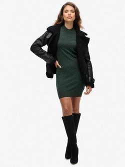 Superdry Merino Knit Mini Dress, Grey - view 2, Grey