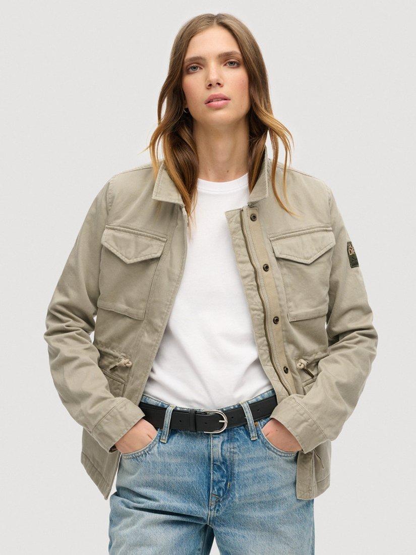 Embellished khaki jacket hotsell