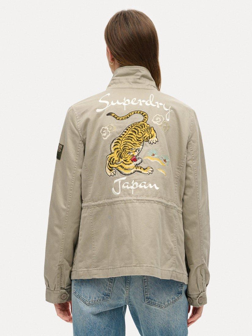 Product image 2 of 5, which shows Superdry M65 Embellished Military Jacket, Vintage Khaki, 10