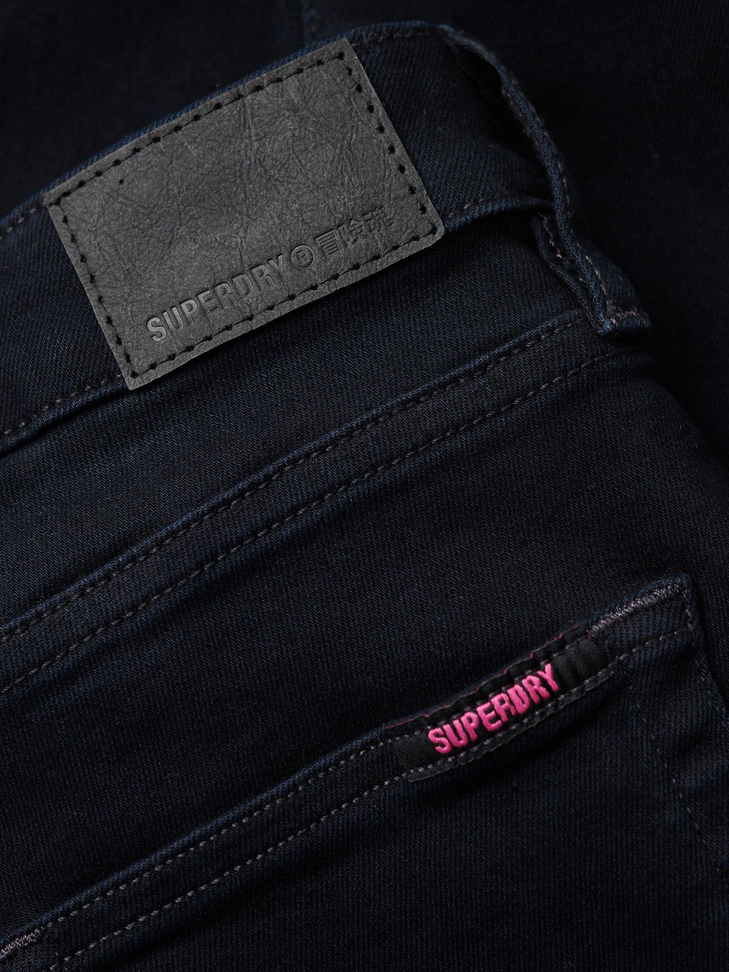 Product image 3 of 6, which shows Superdry Organic Cotton High Rise Skinny Denim Jeans, Black, W30/L32