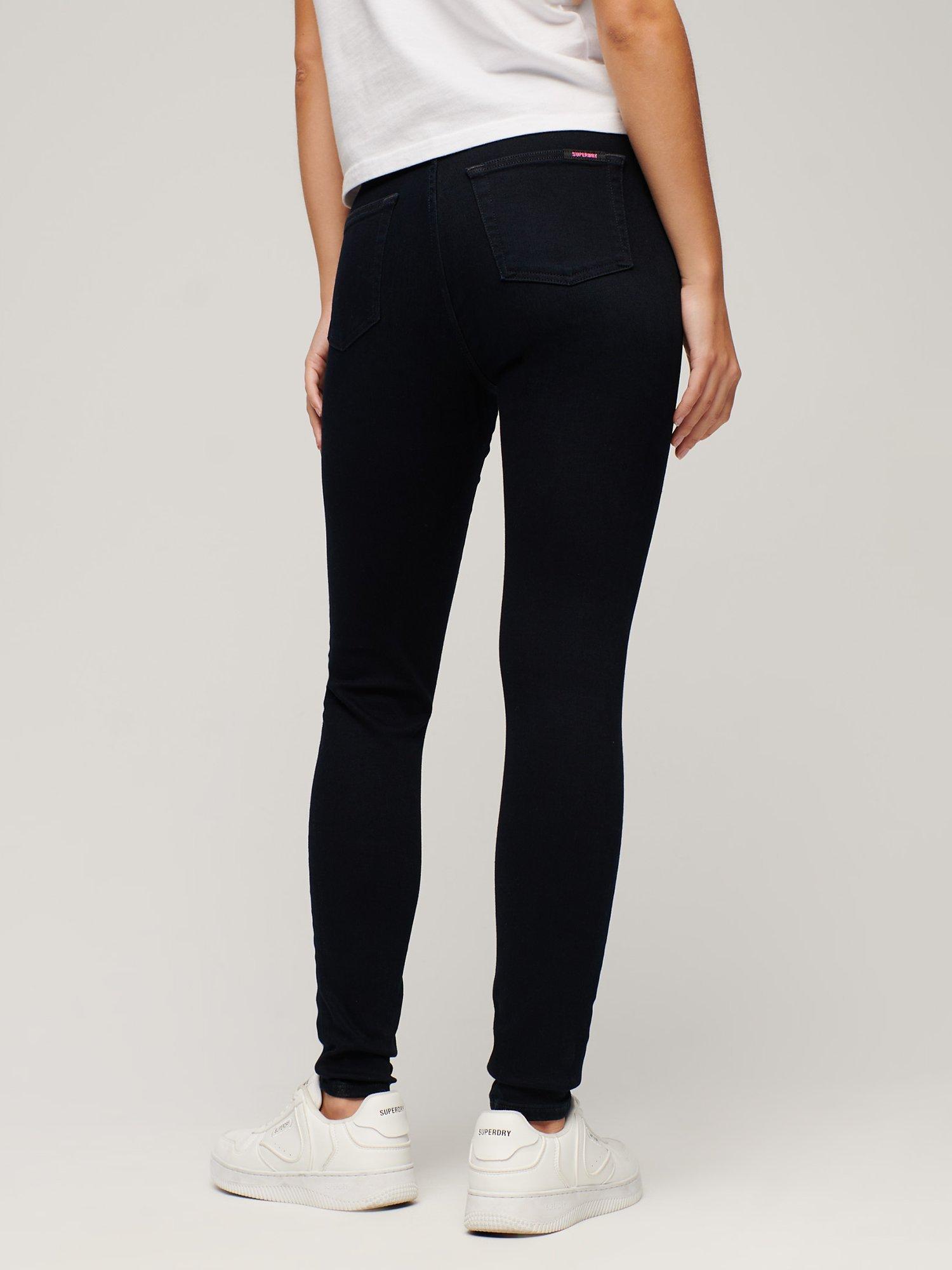 Product image 4 of 6, which shows Superdry Organic Cotton High Rise Skinny Denim Jeans, Black, W30/L32