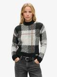 Superdry Boxy Large Check Knit Jumper, Multi, Multi