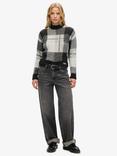 Superdry Boxy Large Check Knit Jumper, Multi, Multi