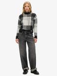 Superdry Boxy Large Check Knit Jumper, Multi