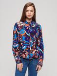 Superdry Cindy Abstract 70s Print Slim Fit Shirt, Multi, Multi