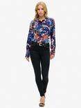 Superdry Cindy Abstract 70s Print Slim Fit Shirt, Multi, Multi