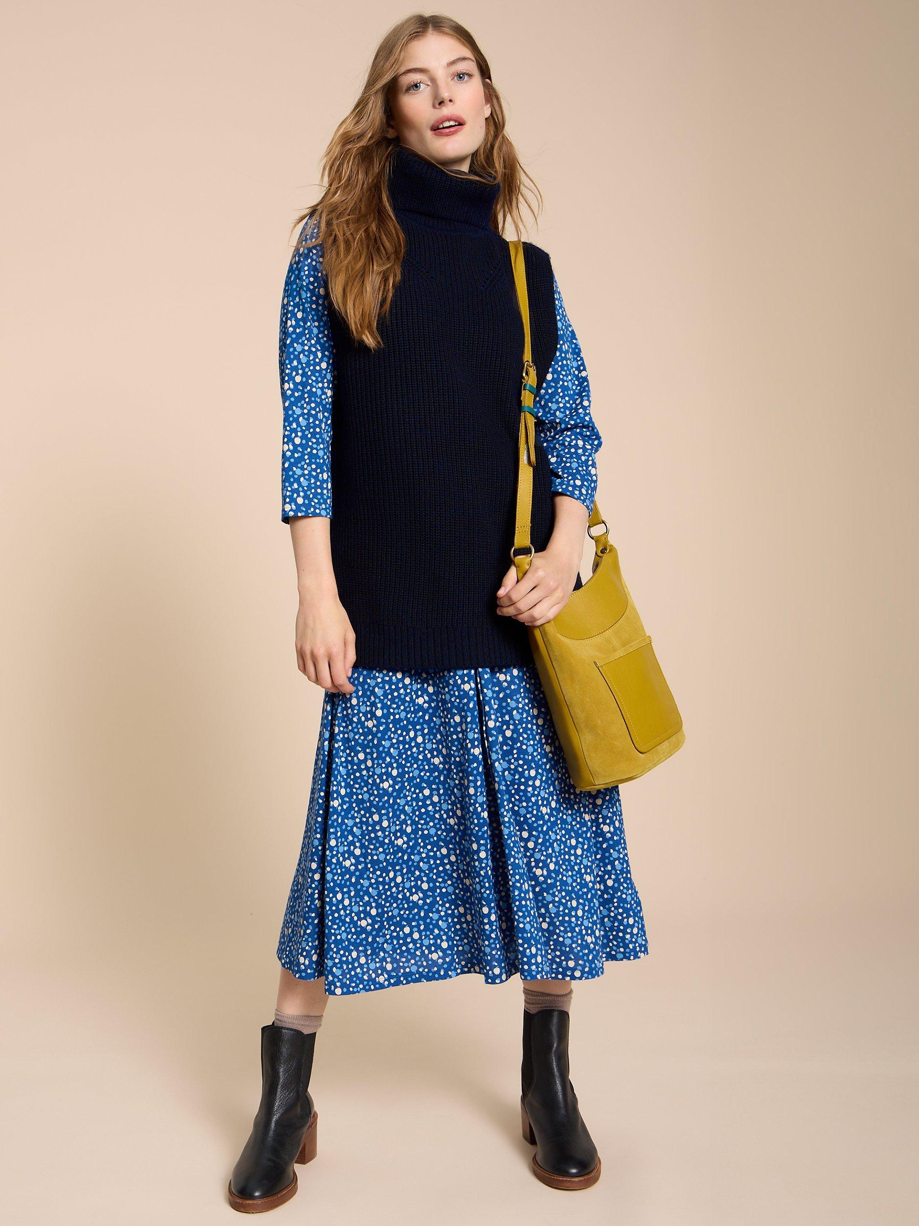 White Stuff Trixie High Neck Tabard, Navy