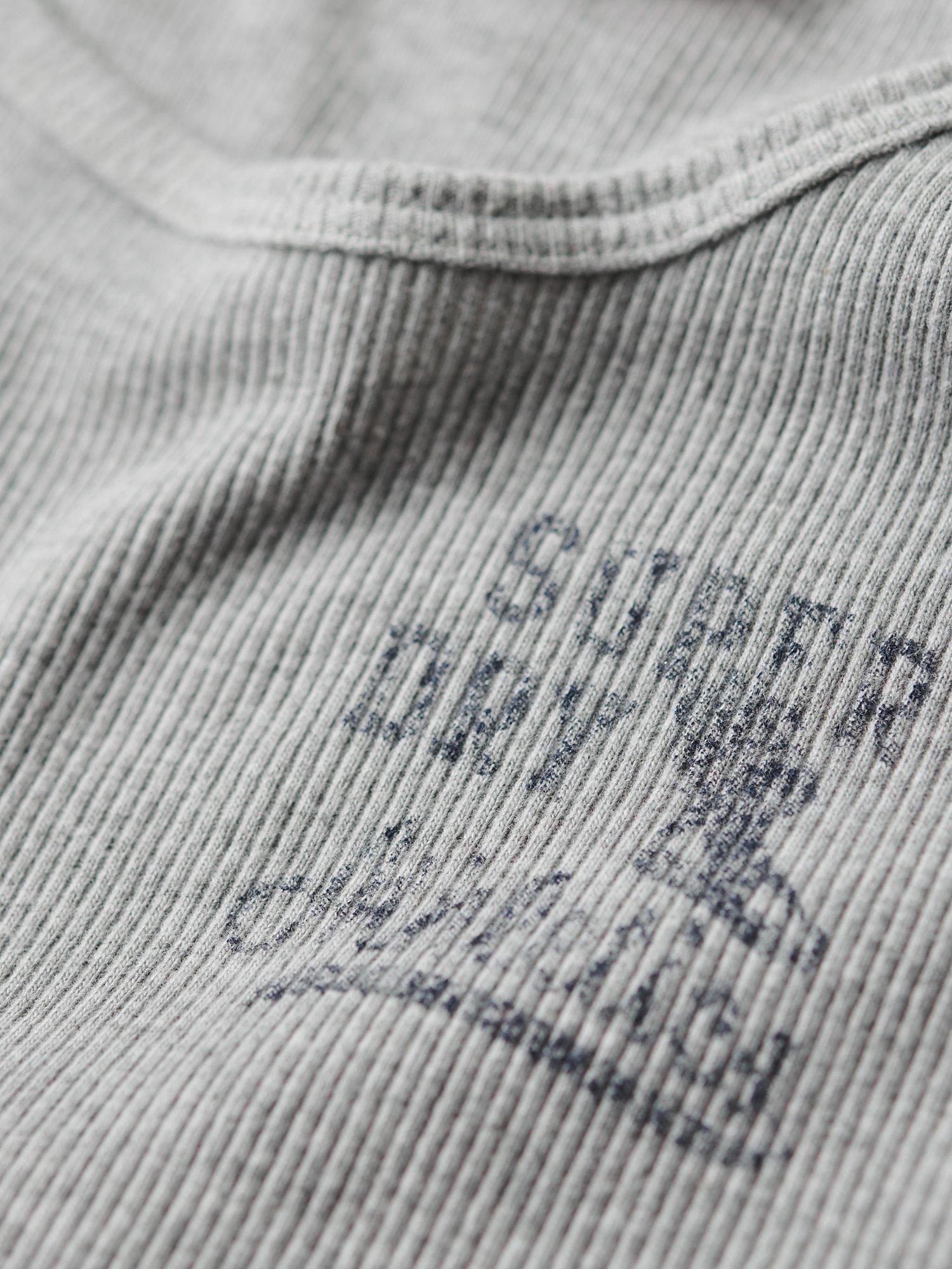 Product image 5 of 6, which shows Superdry Athletic Essential Ribbed Vest Top, Grey, 12