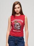 Superdry Tattoo Rhinestone Vest Top, Risk Red