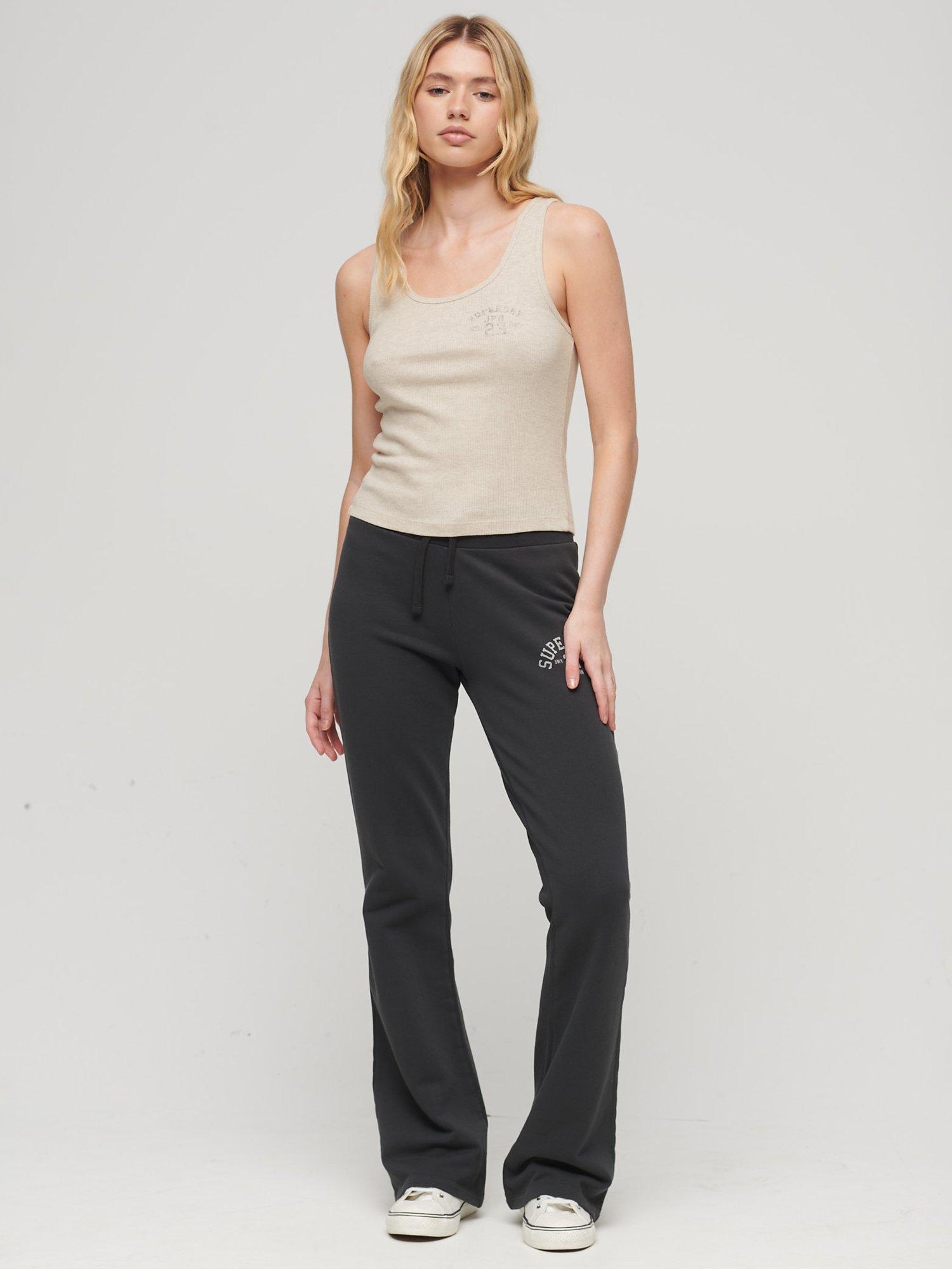 Product image 2 of 5, which shows Superdry Athletic Essential Ribbed Vest Top, Oatmeal Beige Marl, 8