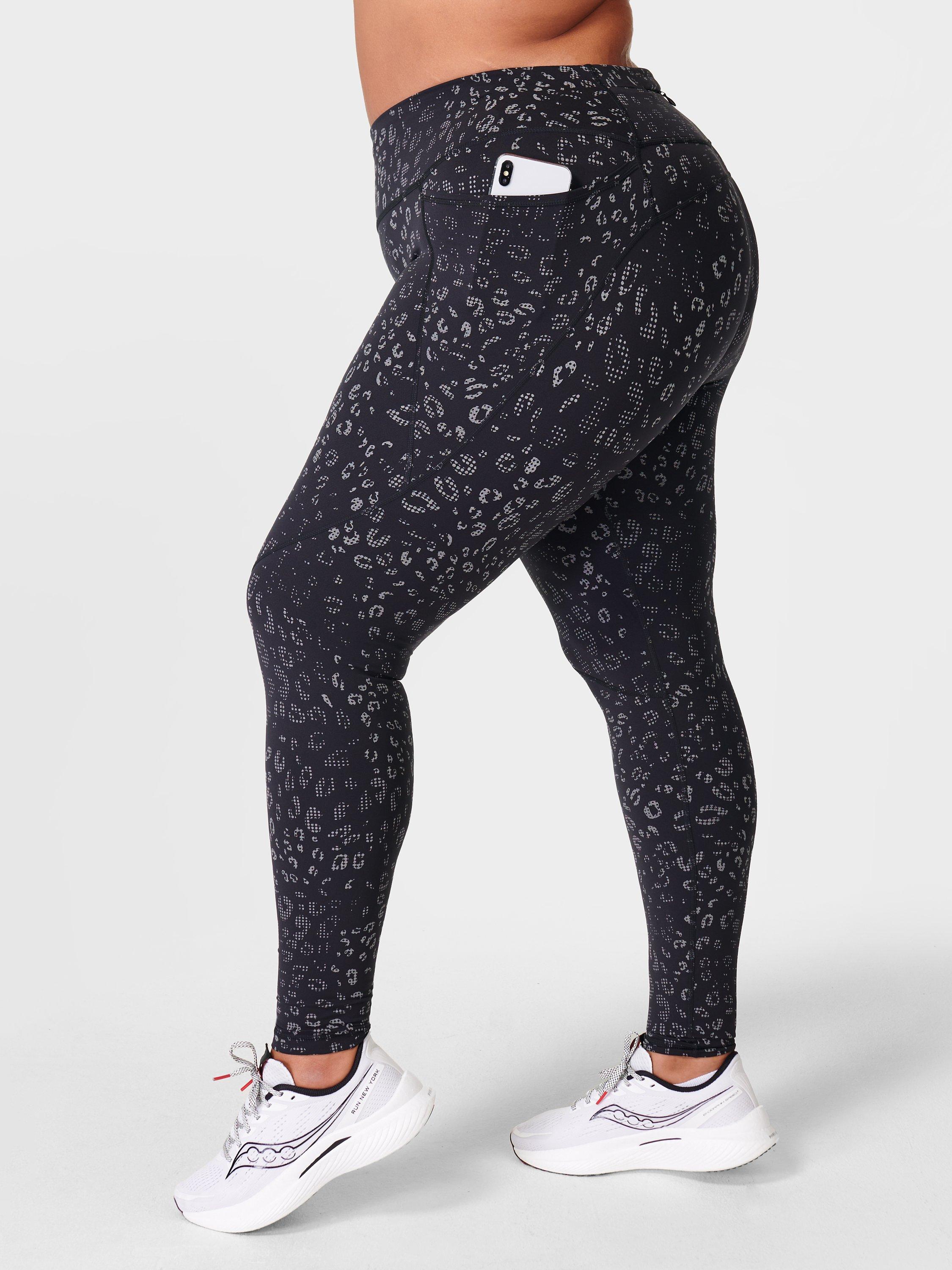 Sweaty Betty Power Reflective Gym Leggings, Black Reflect Leopard Print 