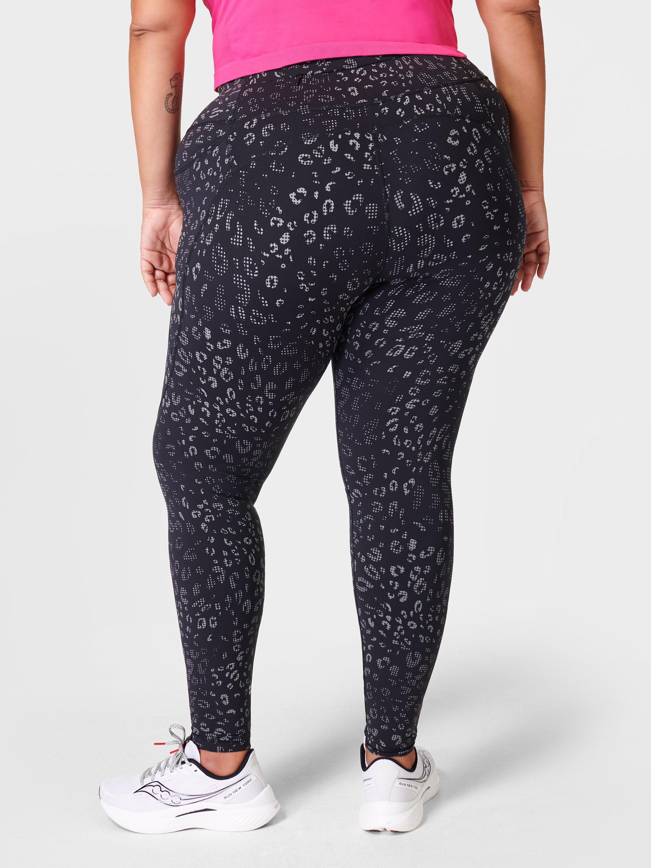 Sweaty Betty Power Reflective Gym Leggings Black Reflect Leopard Print