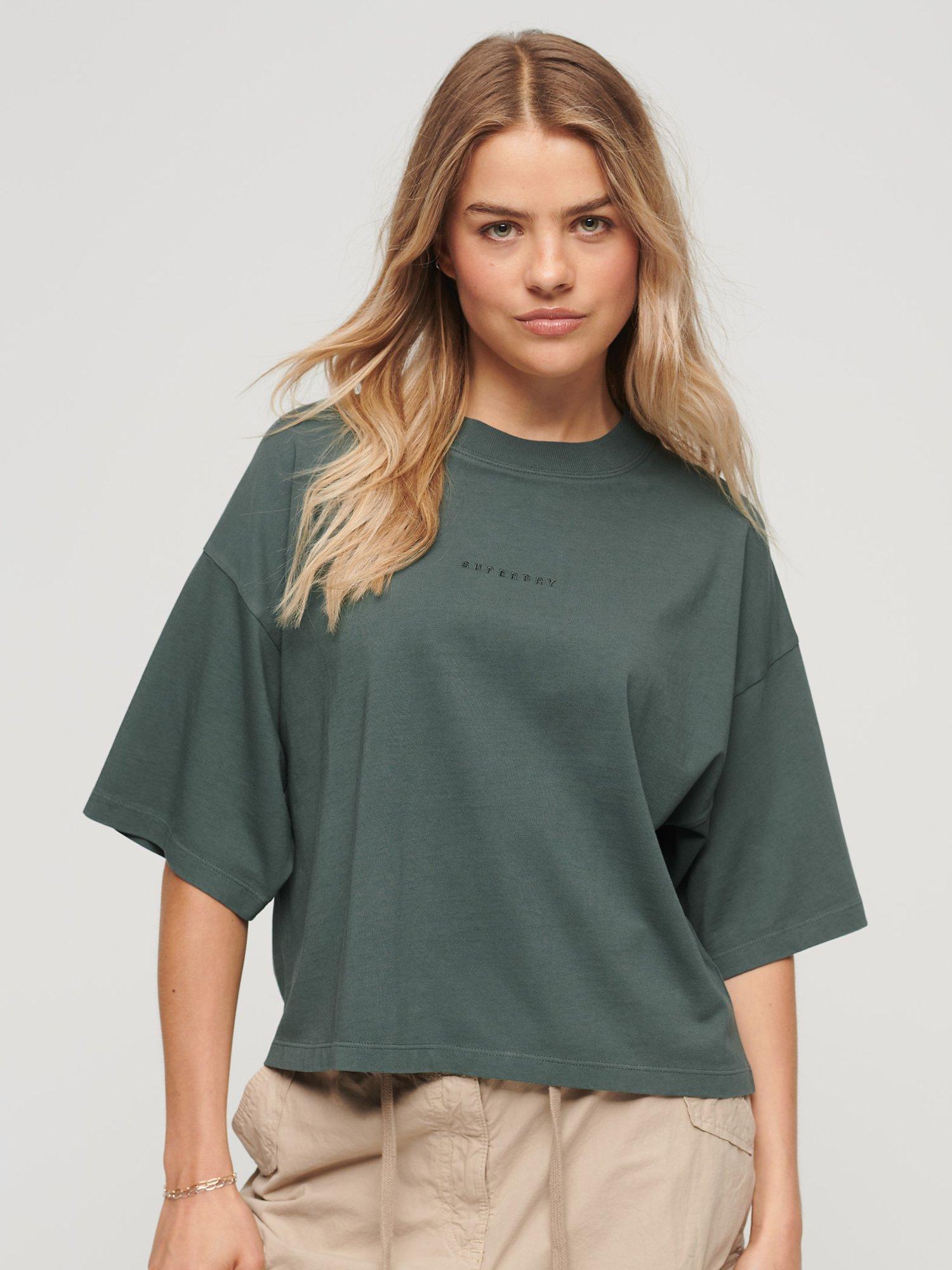 Superdry Micro Logo Embroidered Boxy T-Shirt