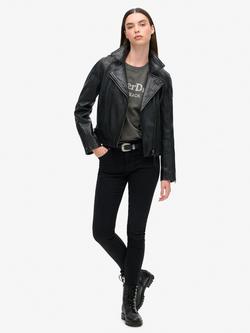 Superdry Metallic Embellished Venue Relaxed T-Shirt, White/Black - view 2, White/Black