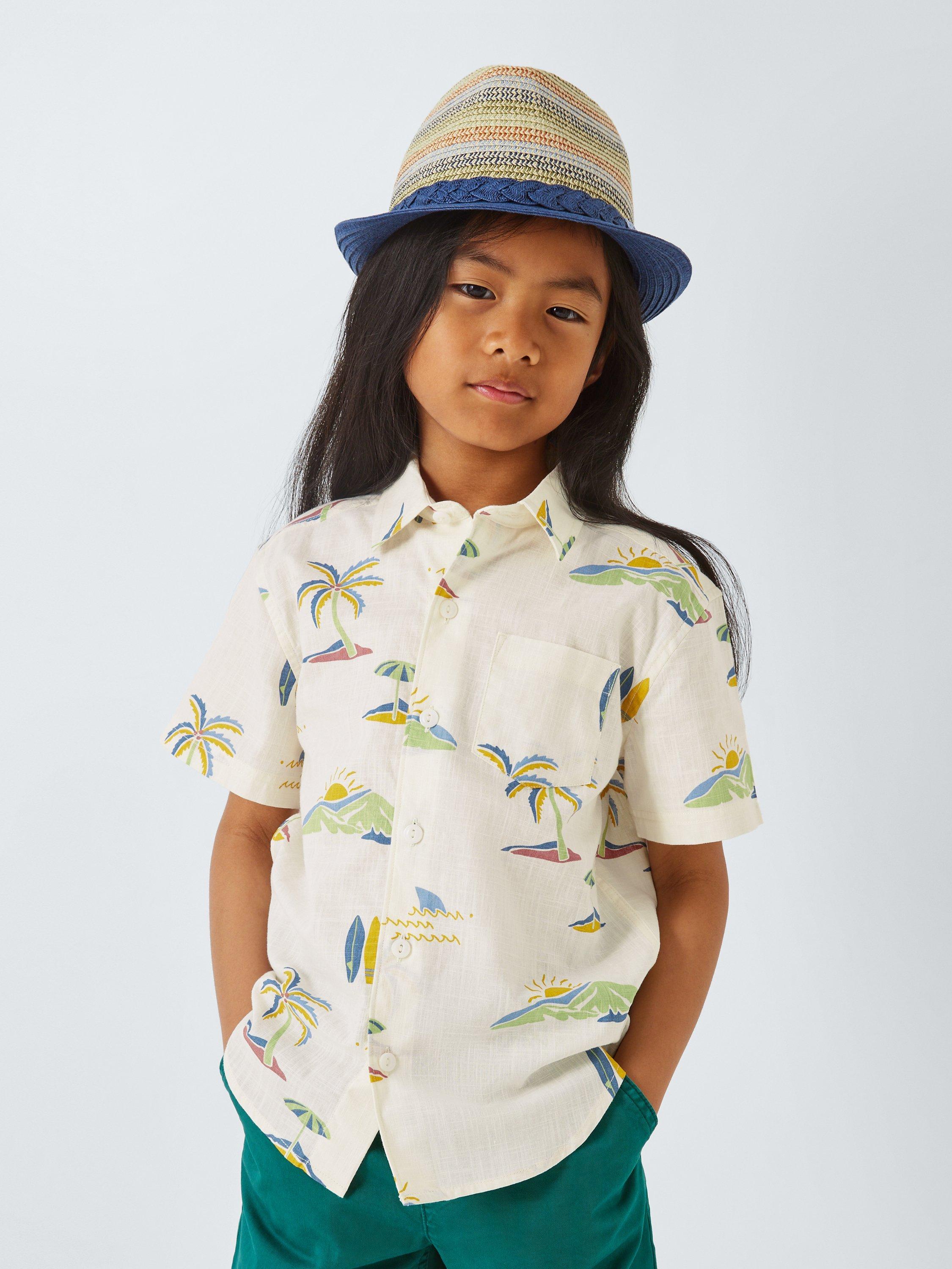 John Lewis Kids' Hawaiian Print Short Sleeve Shirt, Multi