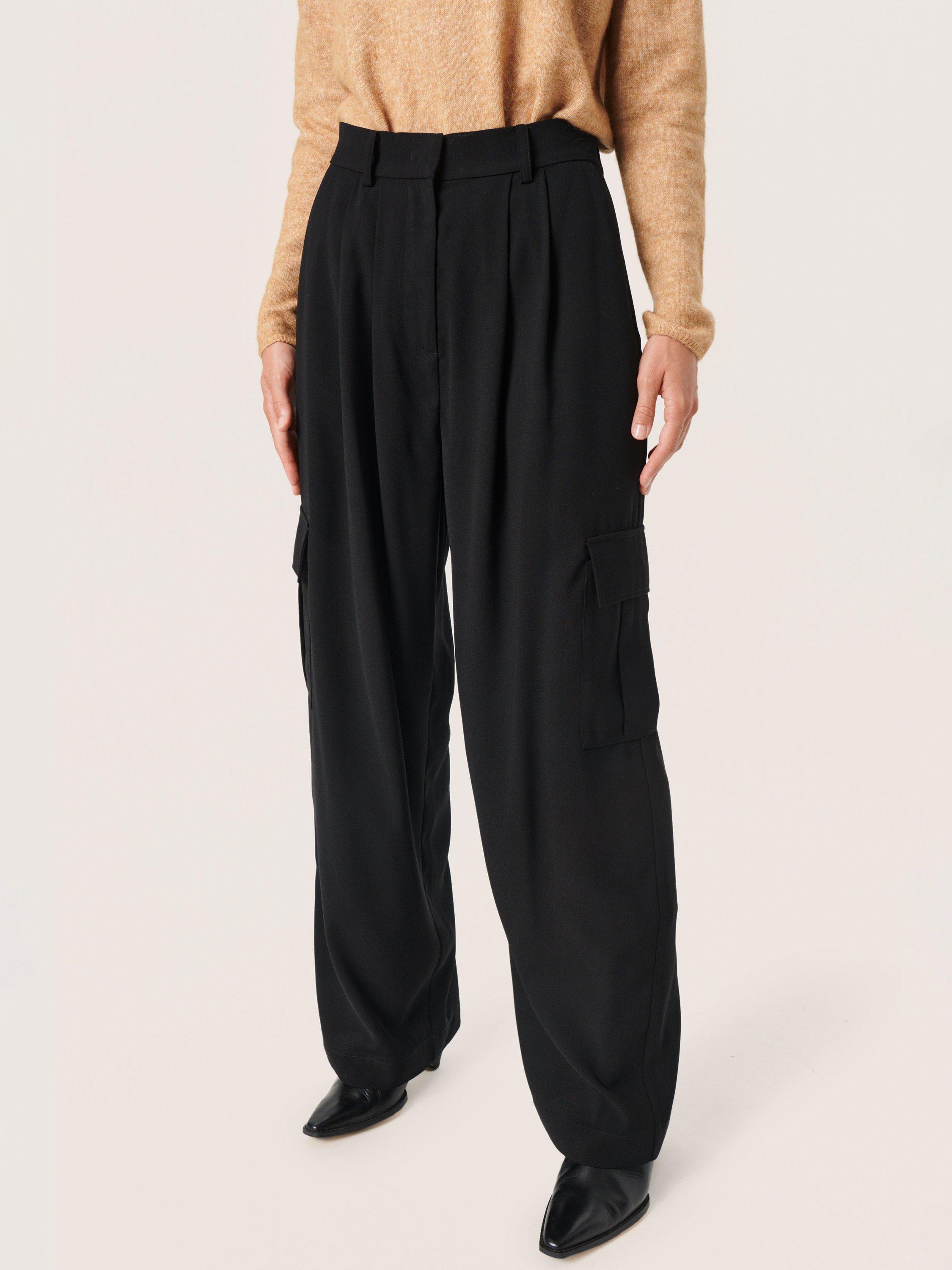 Product image 1 of 6, which shows Soaked In Luxury Shirley Tailored Trousers, Black, XS
