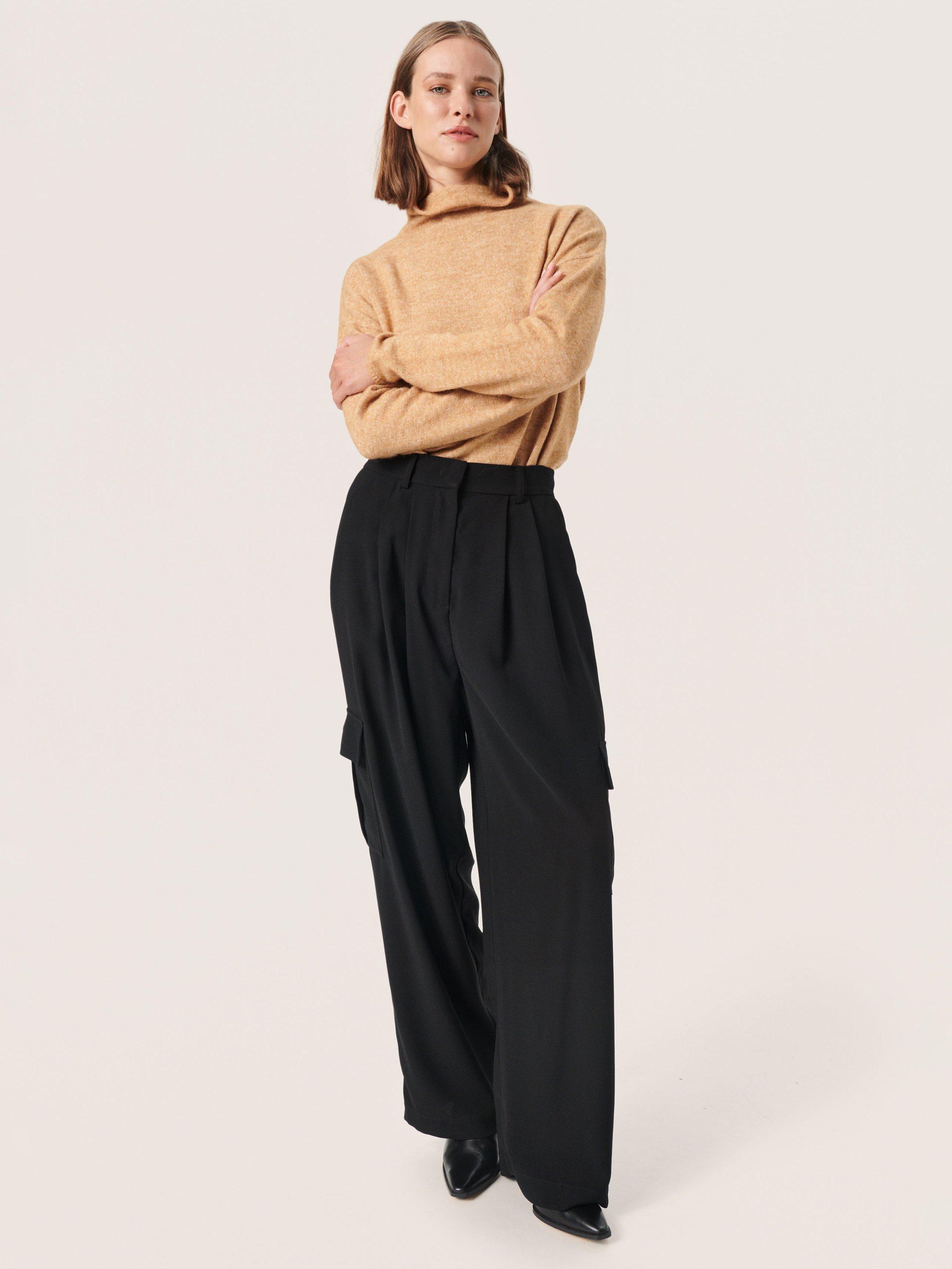Product image 3 of 6, which shows Soaked In Luxury Shirley Tailored Trousers, Black, XS