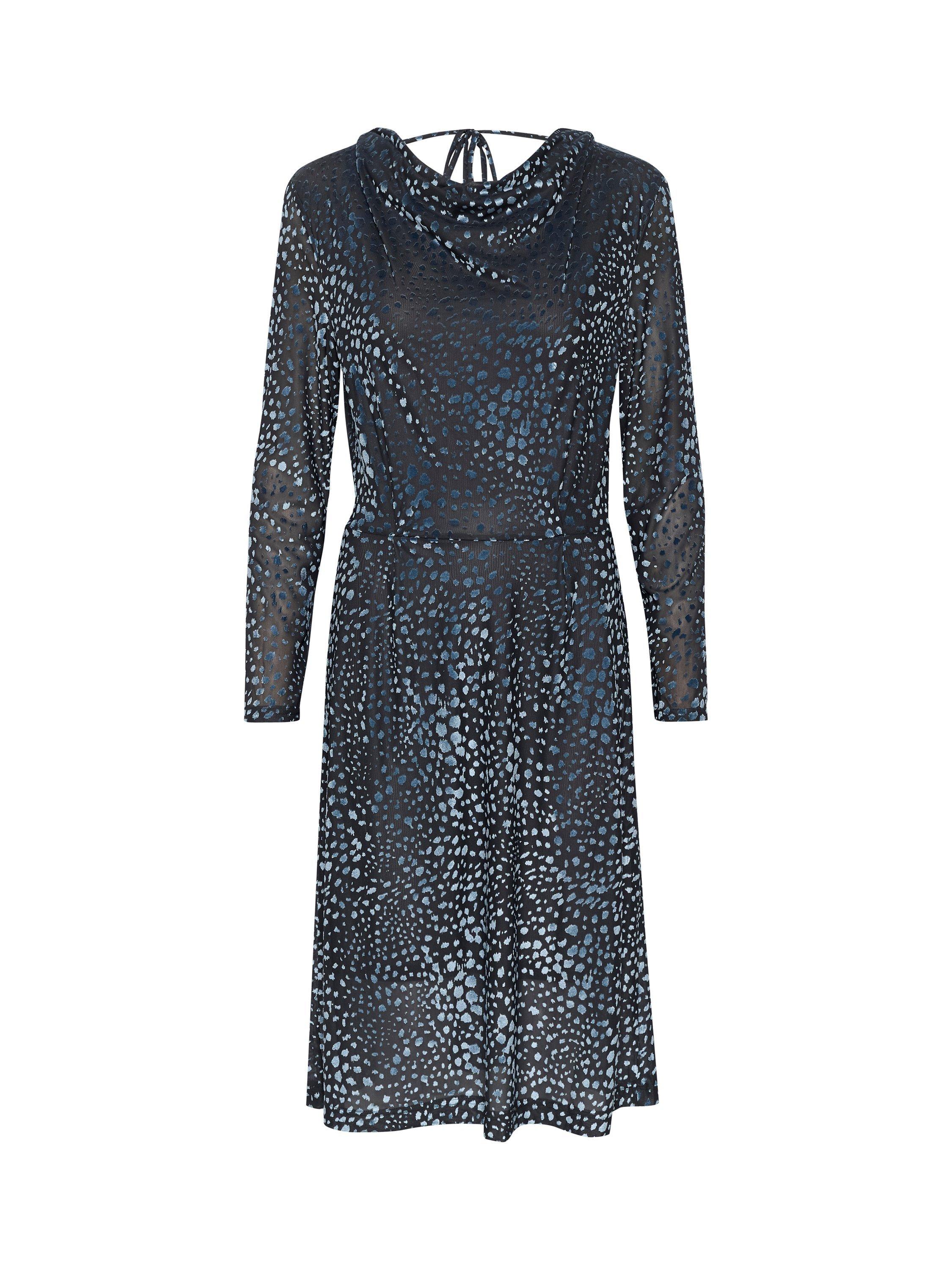 Product image 5 of 6, which shows Soaked In Luxury Nicha Open Back Knee-Length Dress, Faded Denim Burn Out, XS