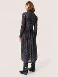 Soaked In Luxury Jeremina Long Sleeve Midi Dress, Black Firework