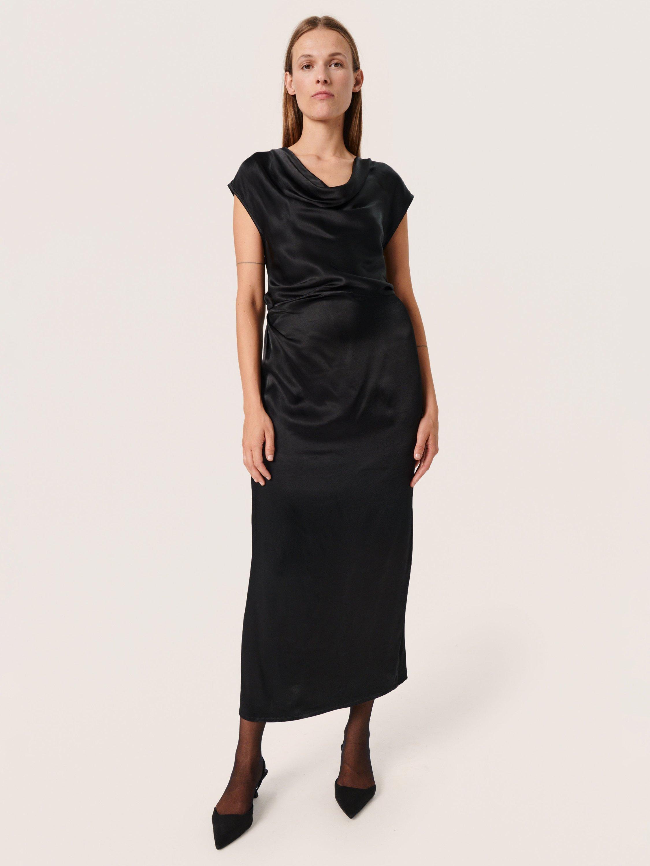 Product image 3 of 6, which shows Soaked In Luxury Seleena Short Sleeve Maxi Dress, Black, L