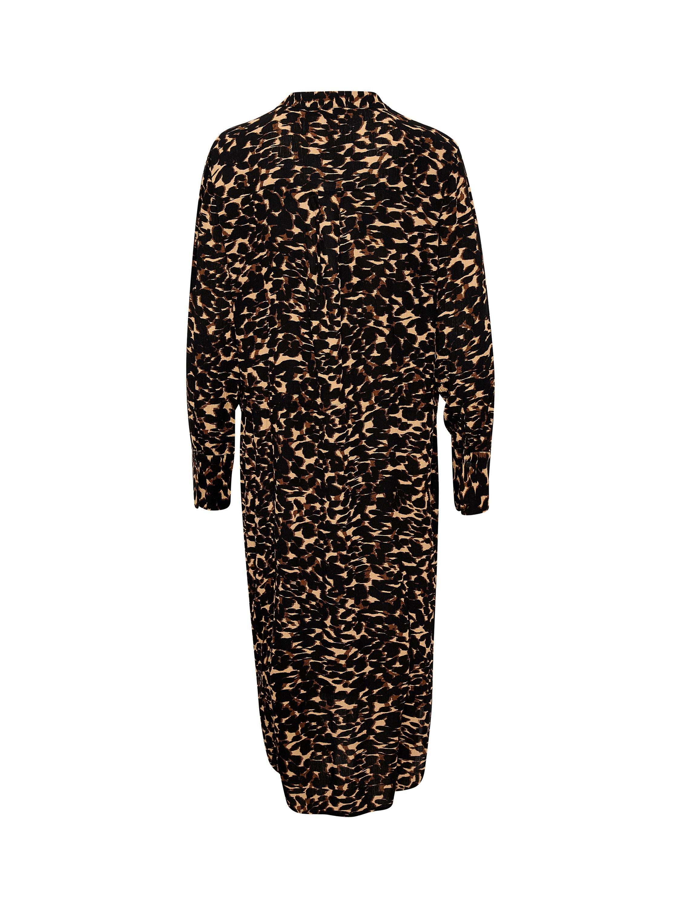 Product image 6 of 7, which shows Soaked In Luxury Zaya Printed Dress, Tigers Eye Leaf, S