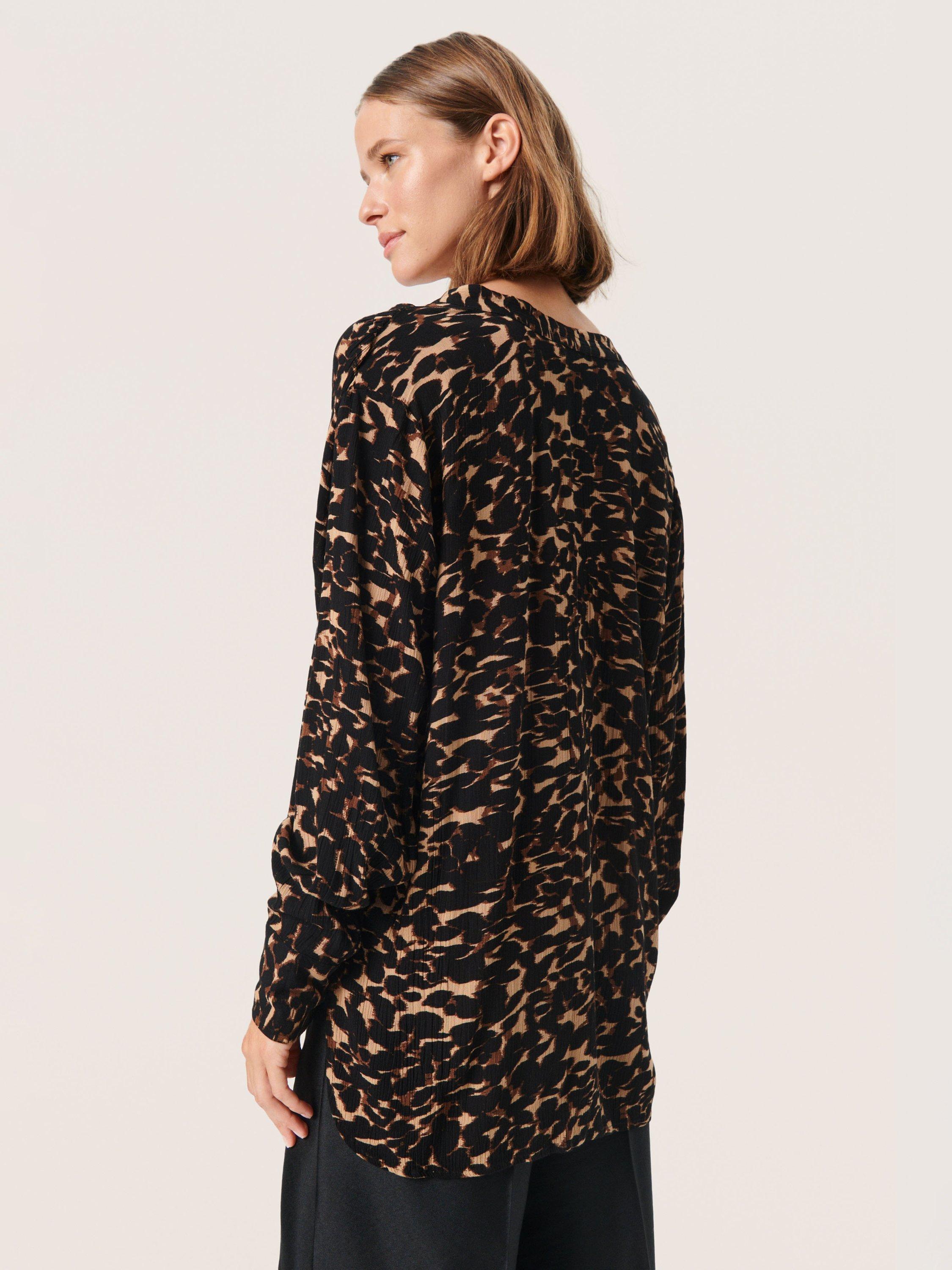 Product image 2 of 6, which shows Soaked In Luxury Zaya Blouse, Tigers Eye Leaf, XS