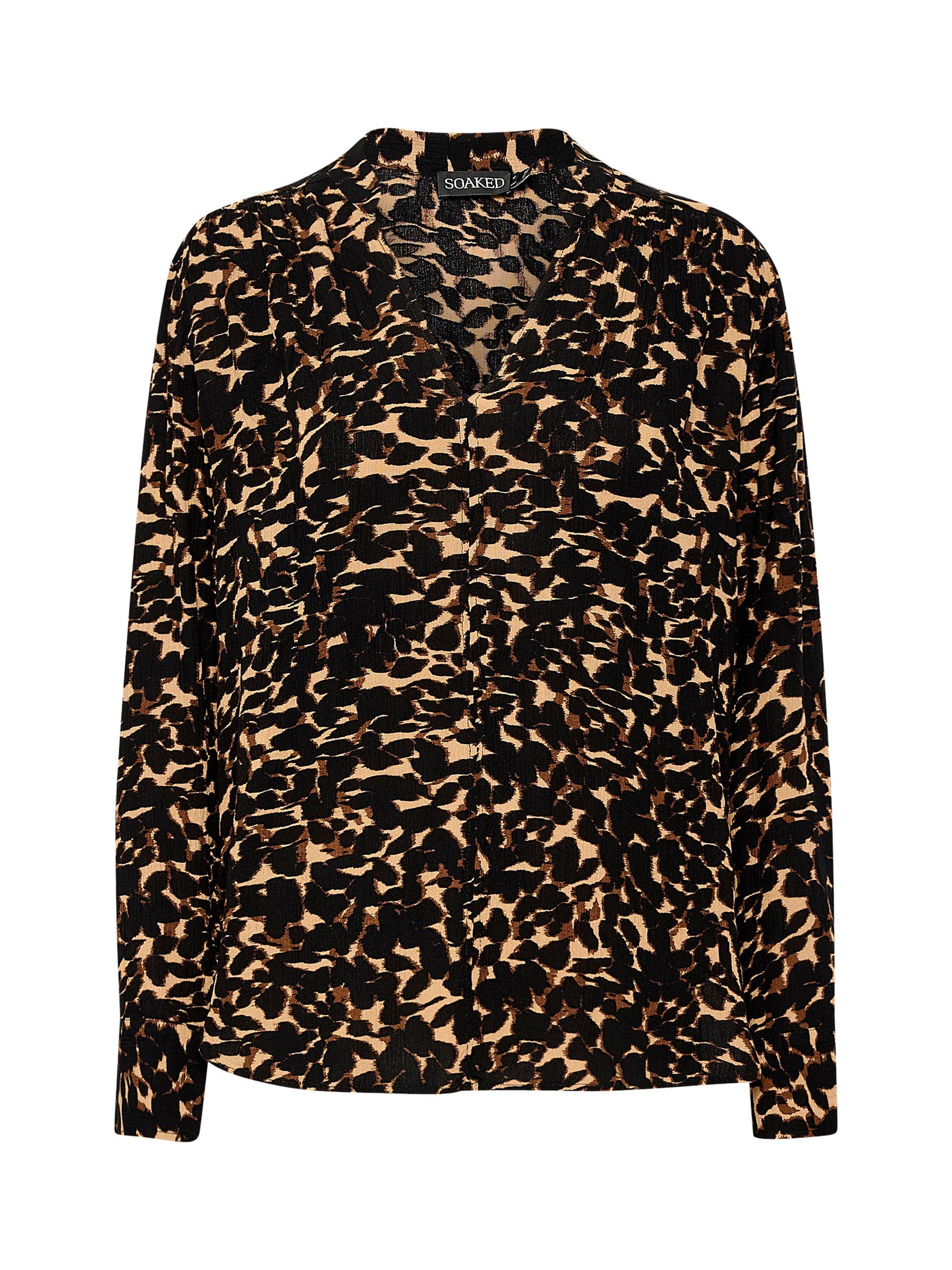 Product image 5 of 6, which shows Soaked In Luxury Zaya Blouse, Tigers Eye Leaf, XS