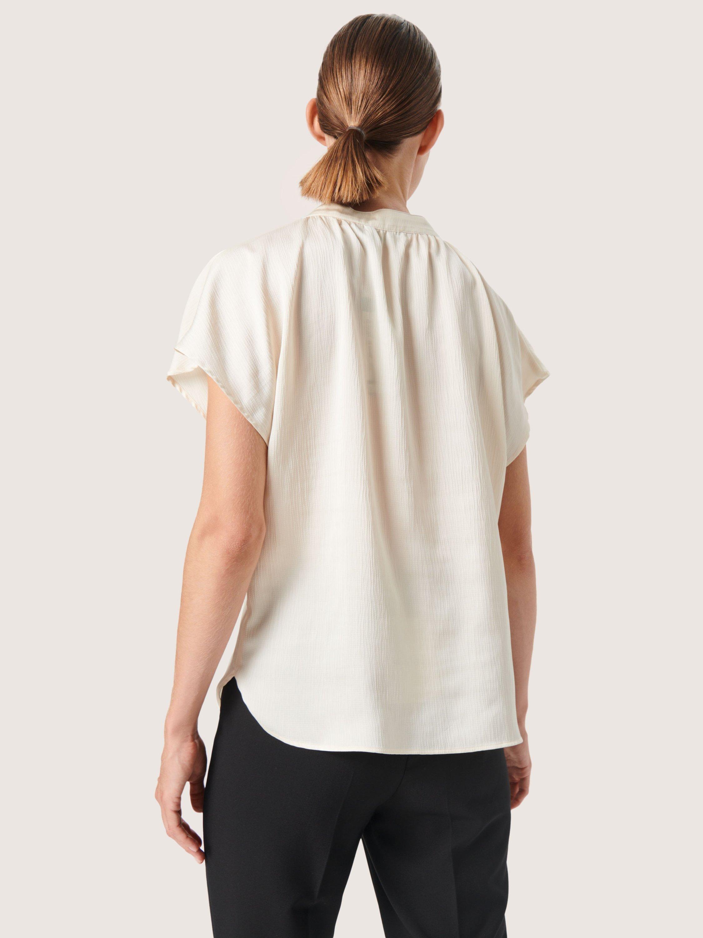 Product image 2 of 5, which shows Soaked In Luxury Iona Blouse, Whisper White, XS