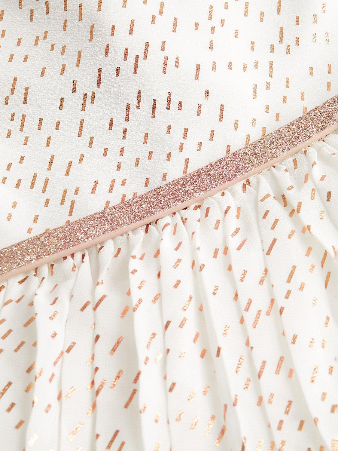 Product image 3 of 3, which shows Monsoon Kids' Marylin Belted Dress, Ivory, 3 years