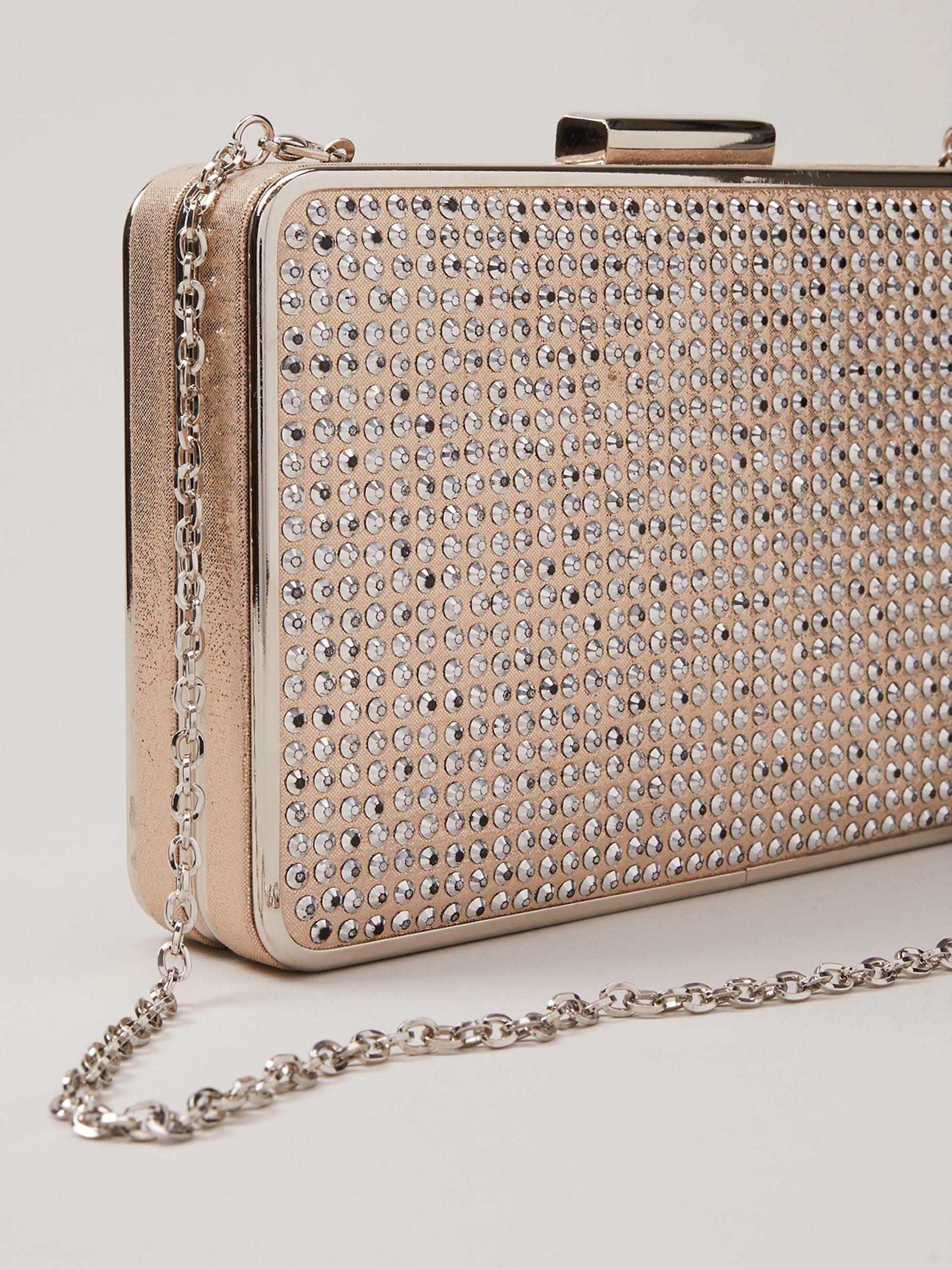 Nude and silver clutch bag sale