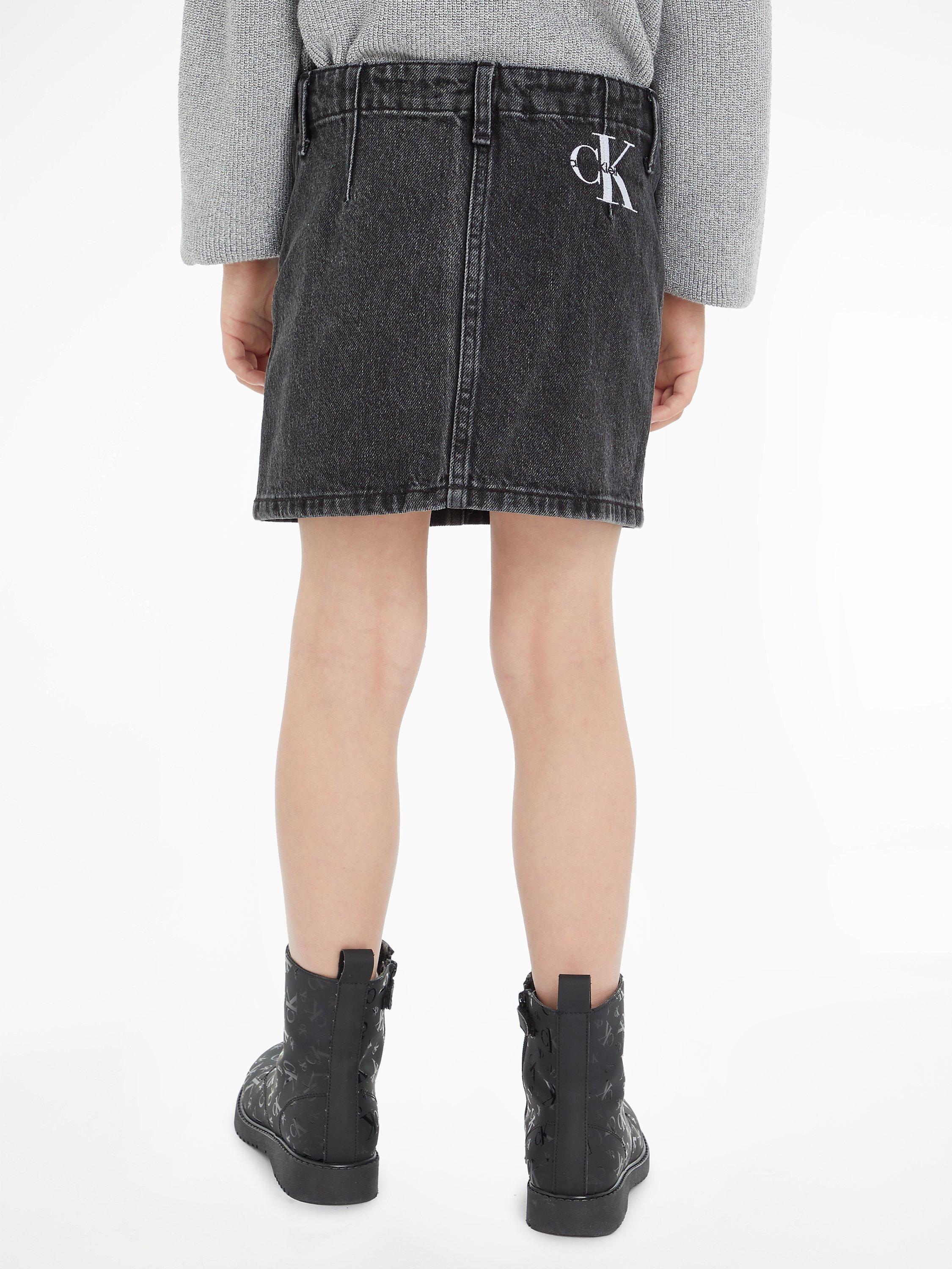 Calvin Klein Kids Denim Mini Skirt Optic Washed Black