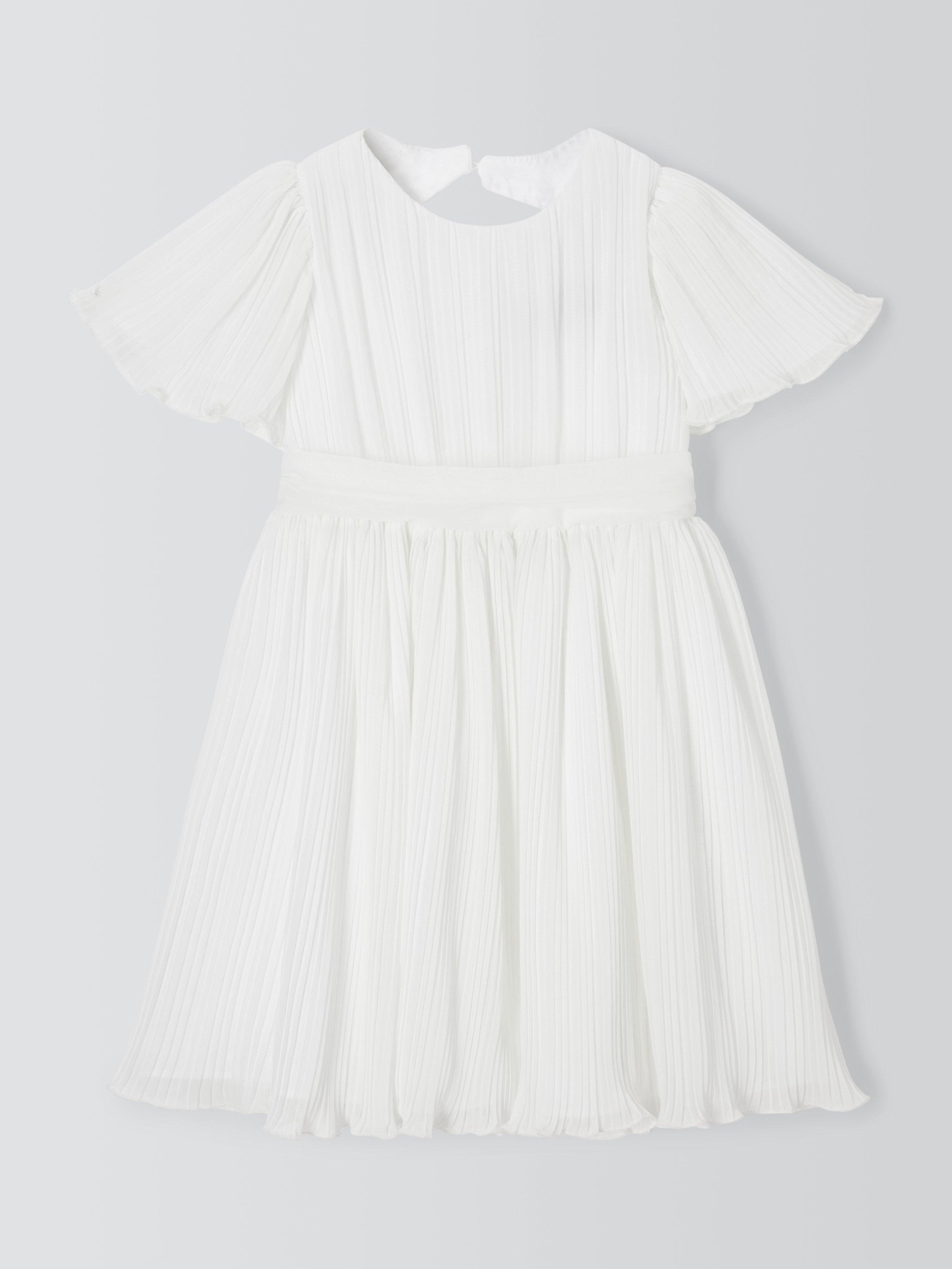 John Lewis Heirloom Collection Kids Plisse Bridesmaid Dress Ivory