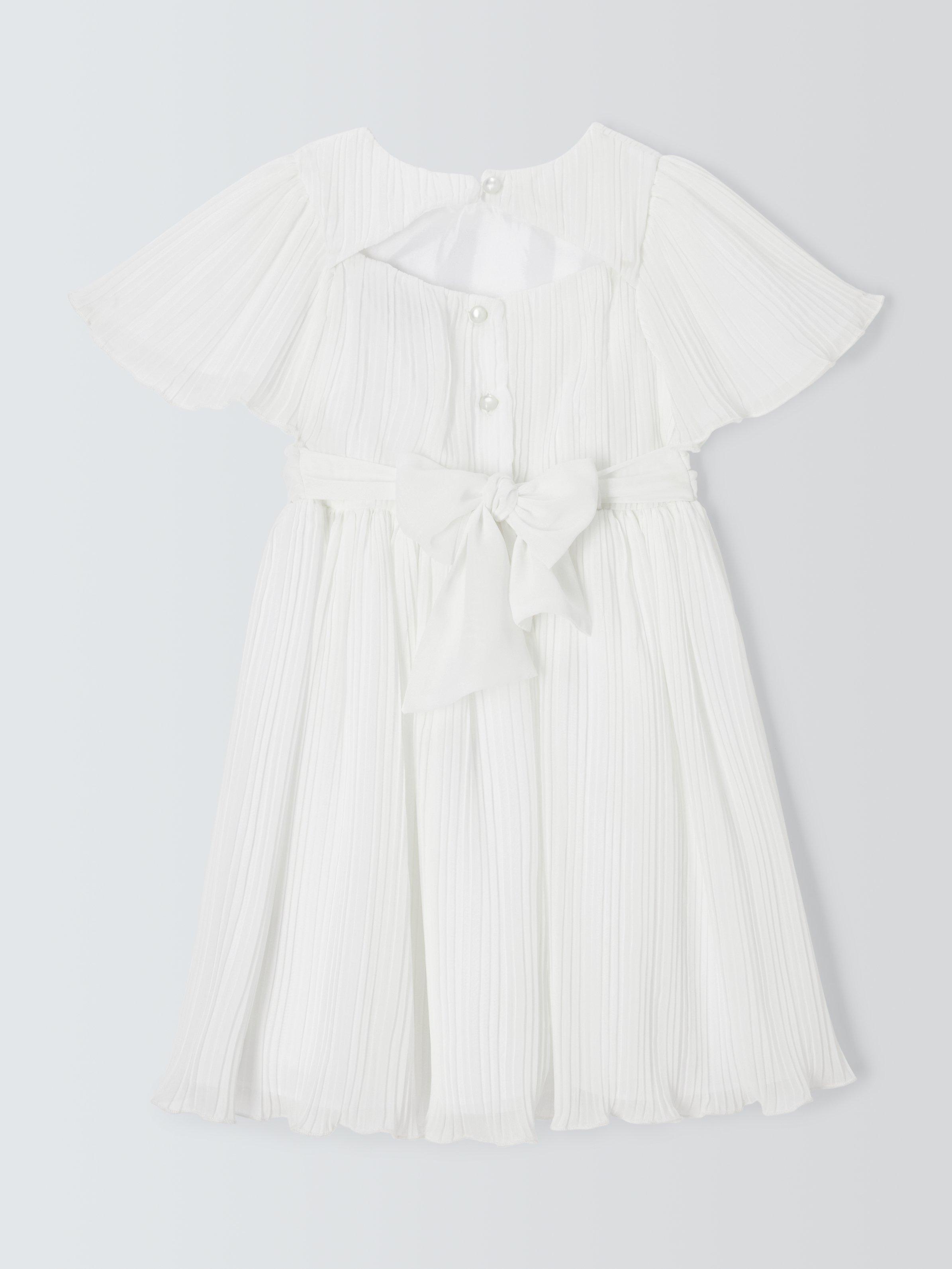 Product image 9 of 9, which shows John Lewis Heirloom Collection Kids' Plisse Bridesmaid Dress, Ivory, 8 years