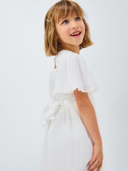 John Lewis Heirloom Collection Kids' Plisse Bridesmaid Dress, Ivory - view 2, Ivory