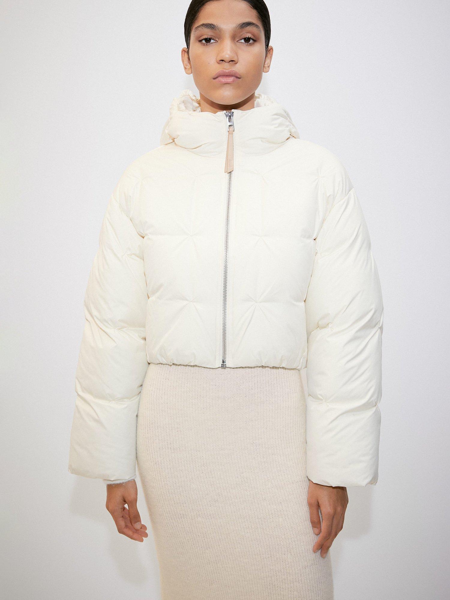 Mango Chester Hooded Puffer Coat, Light Beige