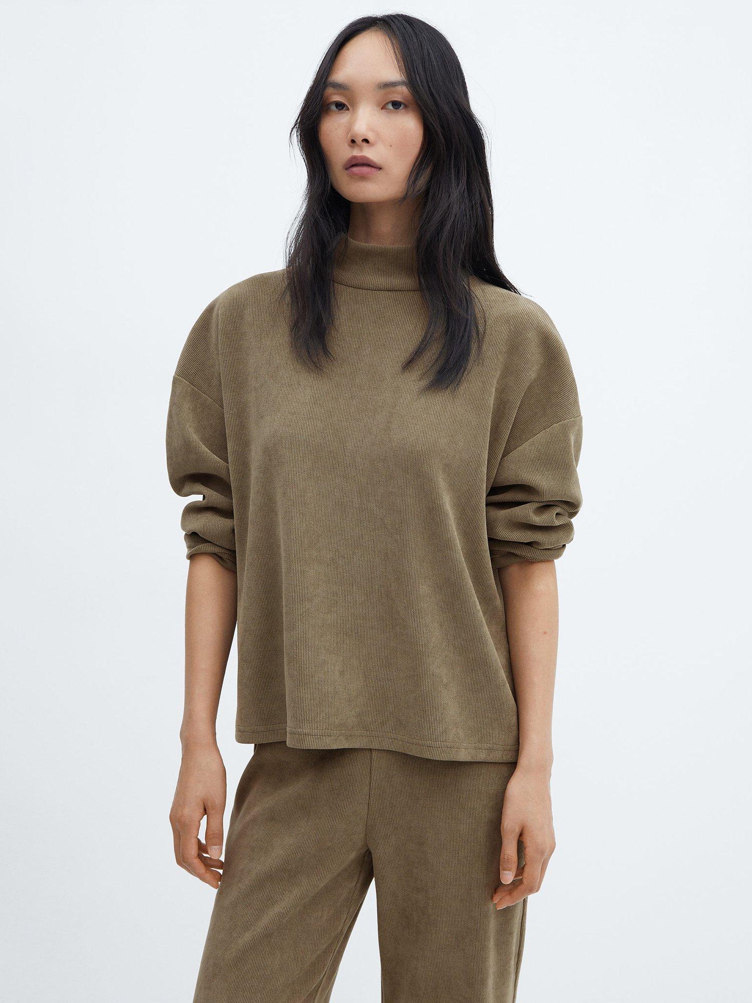 Mango High Neck Jumper, Charcoal